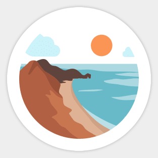 Beach Landscape Minimalist Sticker